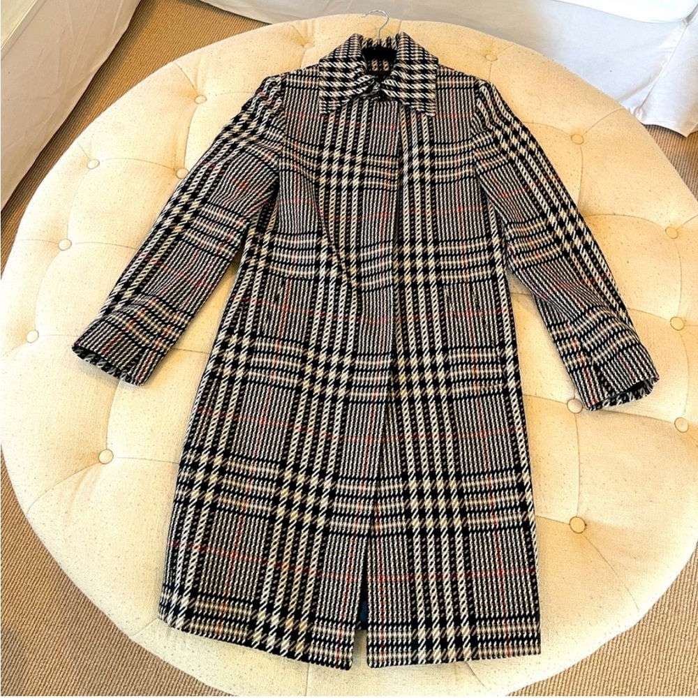 Burberry black and white plaid coat